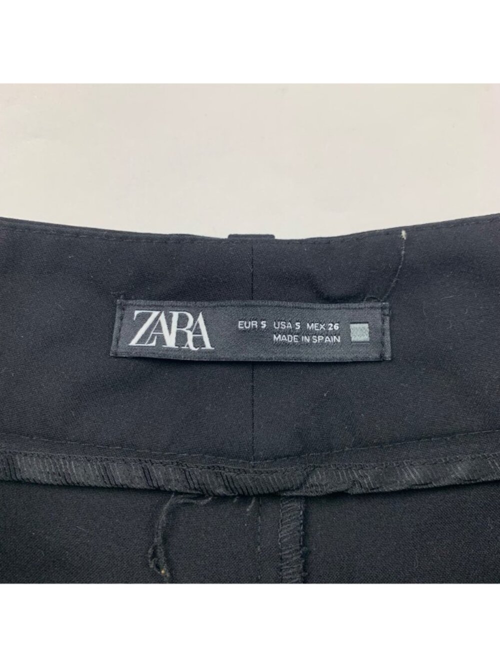 Zara Black High Rise Pleated Front Relaxed Leg Trouser Pant S - Picture 4 of 7